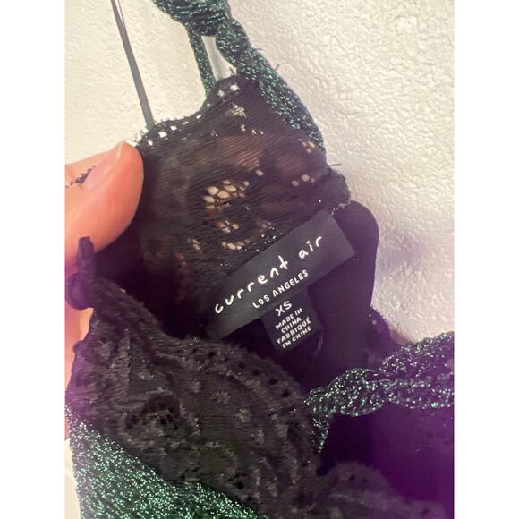 New nwt Current Air XS Green Black Twist Front Lace Inset Sleeveless Midi Dress - Picture 9 of 9